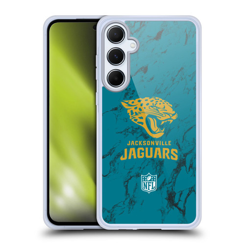 NFL Jacksonville Jaguars Graphics Coloured Marble Soft Gel Case for Samsung Galaxy A55 5G
