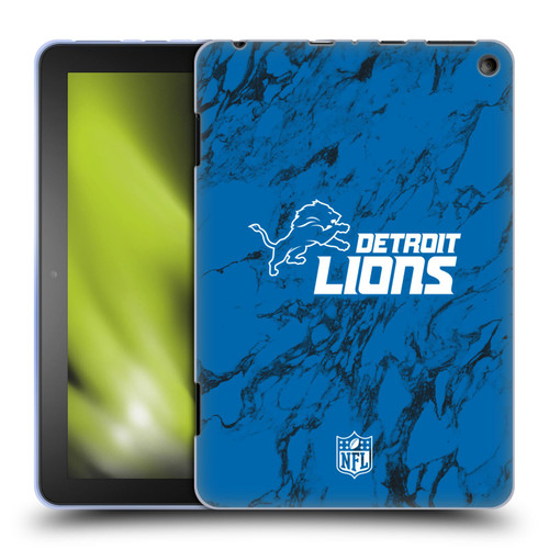 NFL Detroit Lions Graphics Coloured Marble Soft Gel Case for Amazon Fire HD 8/Fire HD 8 Plus 2020