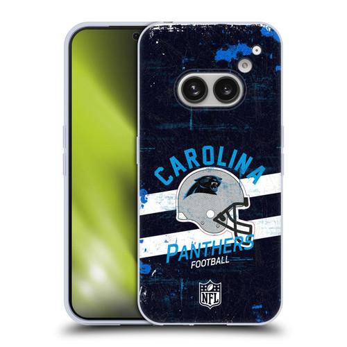 NFL Carolina Panthers Logo Art Helmet Distressed Soft Gel Case for Nothing Phone (2a)