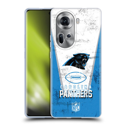NFL Carolina Panthers Logo Art Banner Soft Gel Case for OPPO Reno11