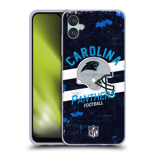 NFL Carolina Panthers Logo Art Helmet Distressed Soft Gel Case for Samsung Galaxy M04 5G / A04e