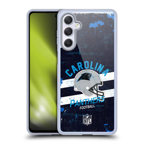NFL Carolina Panthers Logo Art Helmet Distressed Soft Gel Case for Samsung Galaxy M54 5G