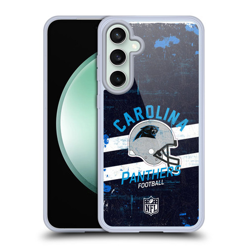 NFL Carolina Panthers Logo Art Helmet Distressed Soft Gel Case for Samsung Galaxy S23 FE 5G