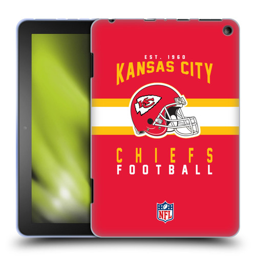 NFL Kansas City Chiefs Graphics Helmet Typography Soft Gel Case for Amazon Fire HD 8/Fire HD 8 Plus 2020