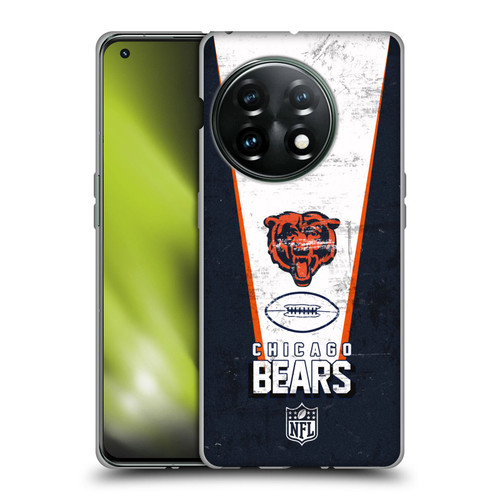 NFL Chicago Bears Logo Art Banner Soft Gel Case for OnePlus 11 5G