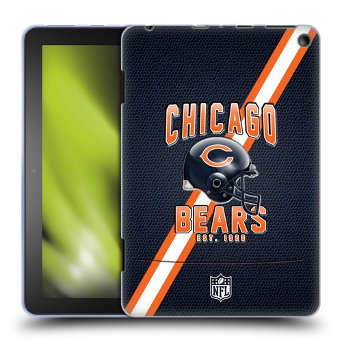 NFL Chicago Bears Logo Art Football Stripes Soft Gel Case for Amazon Fire HD 8/Fire HD 8 Plus 2020