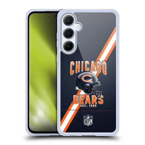 NFL Chicago Bears Logo Art Football Stripes Soft Gel Case for Samsung Galaxy A55 5G