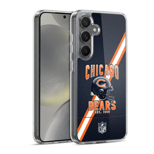 NFL Chicago Bears Logo Art Football Stripes Soft Gel Case for Samsung Galaxy S24 5G & MagSafe