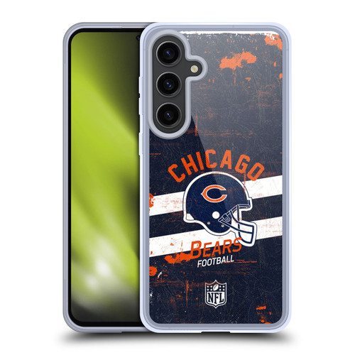 NFL Chicago Bears Logo Art Helmet Distressed Soft Gel Case for Samsung Galaxy S24+ 5G