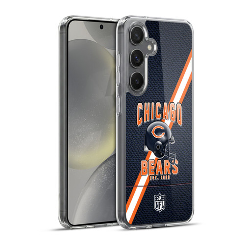 NFL Chicago Bears Logo Art Football Stripes Soft Gel Case for Samsung Galaxy S24+ 5G & MagSafe