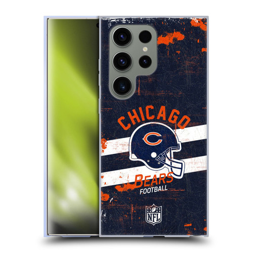 NFL Chicago Bears Logo Art Helmet Distressed Soft Gel Case for Samsung Galaxy S24 Ultra 5G