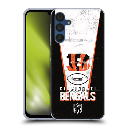 NFL Cincinnati Bengals Logo Art Banner Soft Gel Case for Samsung Galaxy A15