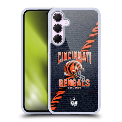 NFL Cincinnati Bengals Logo Art Football Stripes Soft Gel Case for Samsung Galaxy A35 5G