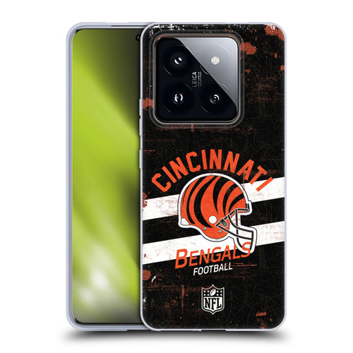 NFL Cincinnati Bengals Logo Art Helmet Distressed Soft Gel Case for Xiaomi 14 Pro