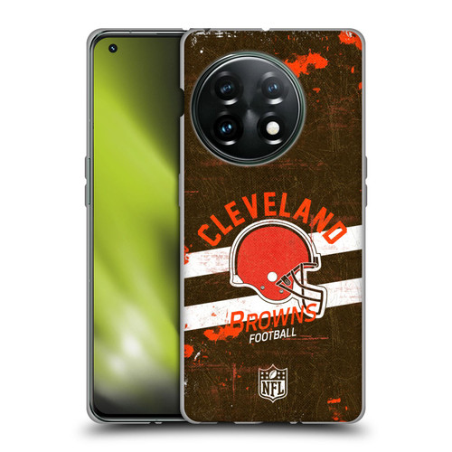 NFL Cleveland Browns Logo Art Helmet Distressed Soft Gel Case for OnePlus 11 5G