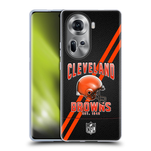 NFL Cleveland Browns Logo Art Football Stripes Soft Gel Case for OPPO Reno11