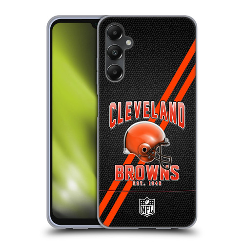NFL Cleveland Browns Logo Art Football Stripes Soft Gel Case for Samsung Galaxy A05s