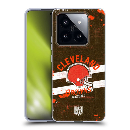 NFL Cleveland Browns Logo Art Helmet Distressed Soft Gel Case for Xiaomi 14 Pro