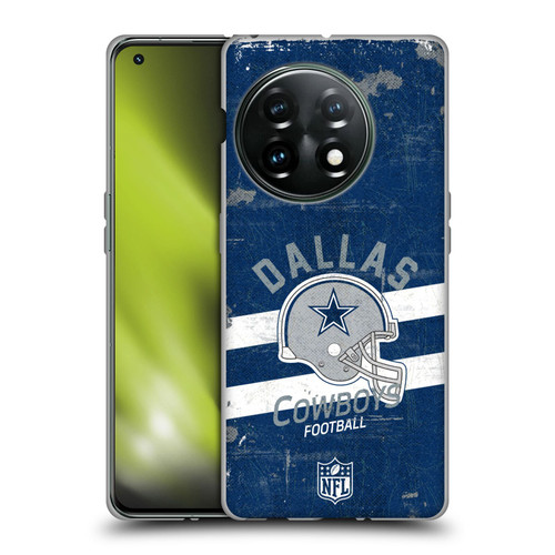 NFL Dallas Cowboys Logo Art Helmet Distressed Soft Gel Case for OnePlus 11 5G