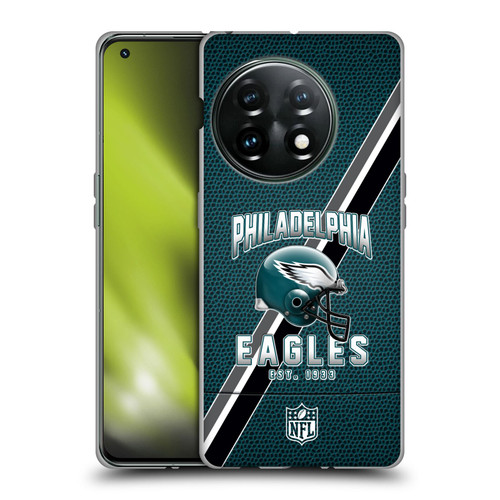 NFL Philadelphia Eagles Logo Art Football Stripes Soft Gel Case for OnePlus 11 5G