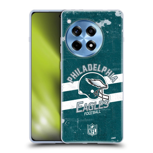 NFL Philadelphia Eagles Logo Art Helmet Distressed Soft Gel Case for OnePlus 12R