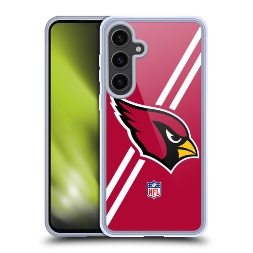 NFL Arizona Cardinals Logo Stripes Soft Gel Case for Samsung Galaxy S24+ 5G