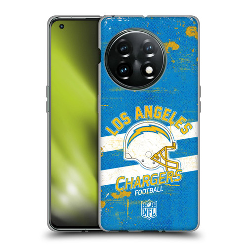 NFL Los Angeles Chargers Logo Art Helmet Distressed Soft Gel Case for OnePlus 11 5G