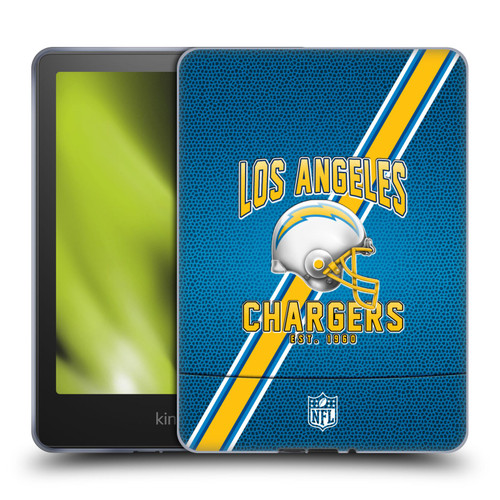 NFL Los Angeles Chargers Logo Art Football Stripes Soft Gel Case for Amazon Kindle Paperwhite 5 (2021)