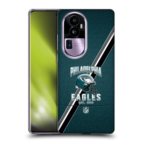 NFL Philadelphia Eagles Logo Art Football Stripes Soft Gel Case for OPPO Reno10 Pro+