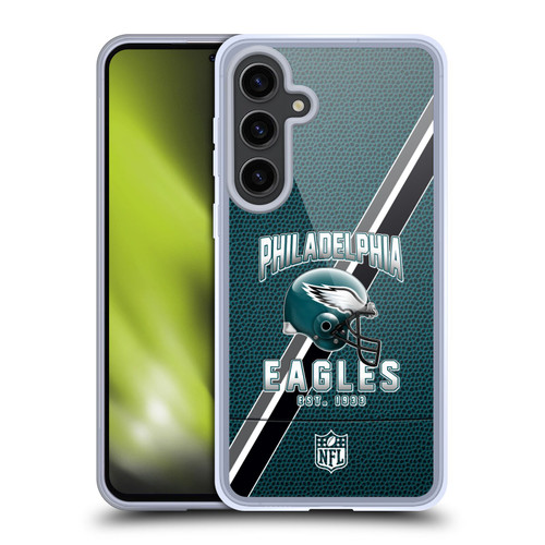 NFL Philadelphia Eagles Logo Art Football Stripes Soft Gel Case for Samsung Galaxy S24+ 5G