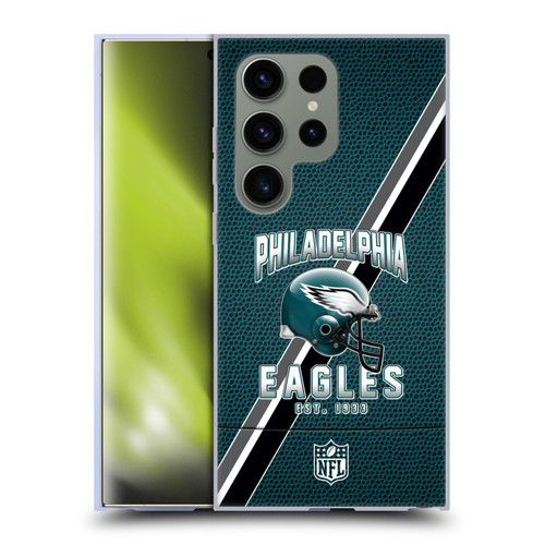 NFL Philadelphia Eagles Logo Art Football Stripes Soft Gel Case for Samsung Galaxy S24 Ultra 5G