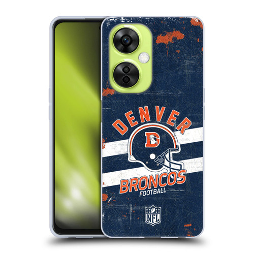 NFL Denver Broncos Logo Art Helmet Distressed Soft Gel Case for OnePlus Nord CE 3 Lite 5G