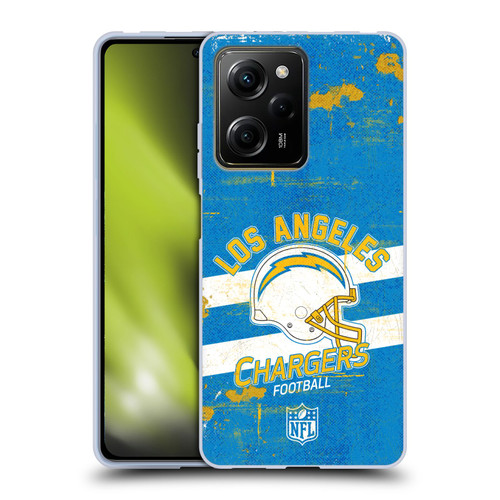 NFL Los Angeles Chargers Logo Art Helmet Distressed Soft Gel Case for Xiaomi Redmi Note 12 Pro 5G