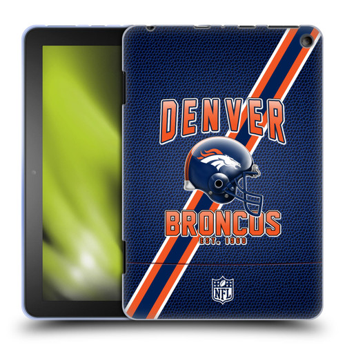 NFL Denver Broncos Logo Art Football Stripes Soft Gel Case for Amazon Fire HD 8/Fire HD 8 Plus 2020