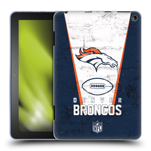 NFL Denver Broncos Logo Art Banner Soft Gel Case for Amazon Fire HD 8/Fire HD 8 Plus 2020