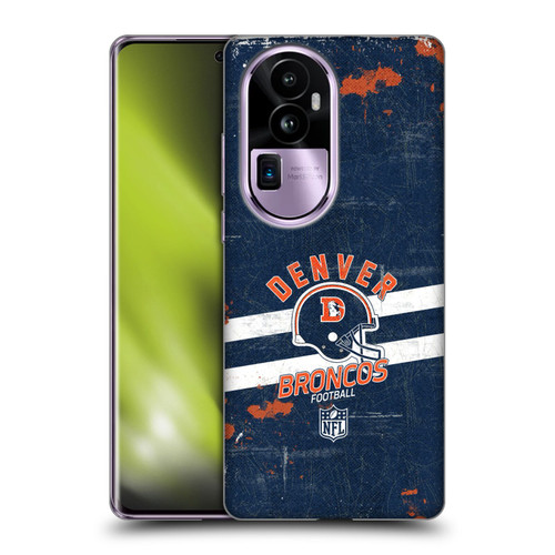NFL Denver Broncos Logo Art Helmet Distressed Soft Gel Case for OPPO Reno10 Pro+