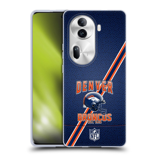 NFL Denver Broncos Logo Art Football Stripes Soft Gel Case for OPPO Reno11 Pro
