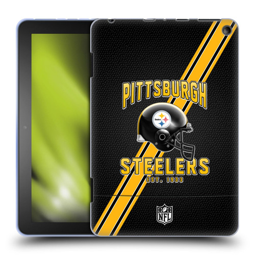 NFL Pittsburgh Steelers Logo Art Football Stripes Soft Gel Case for Amazon Fire HD 8/Fire HD 8 Plus 2020