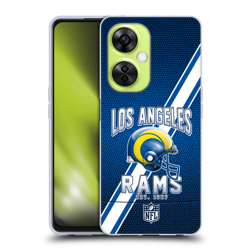 NFL Los Angeles Rams Logo Art Football Stripes 100th Soft Gel Case for OnePlus Nord CE 3 Lite 5G