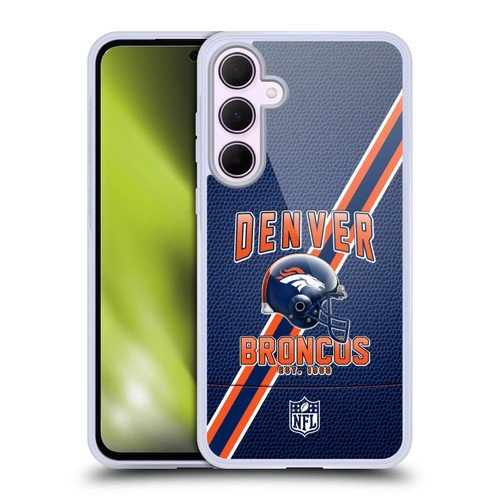 NFL Denver Broncos Logo Art Football Stripes Soft Gel Case for Samsung Galaxy A35 5G