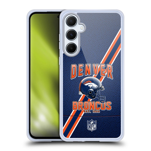 NFL Denver Broncos Logo Art Football Stripes Soft Gel Case for Samsung Galaxy A55 5G