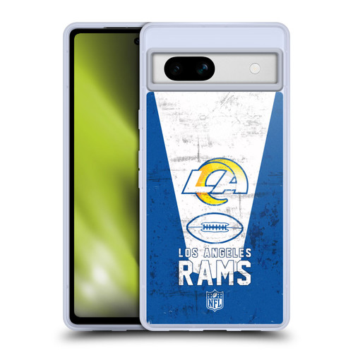 NFL Los Angeles Rams Logo Art Banner 100th Soft Gel Case for Google Pixel 7a