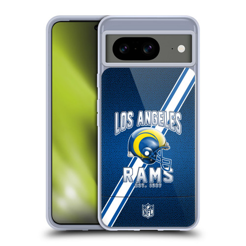 NFL Los Angeles Rams Logo Art Football Stripes 100th Soft Gel Case for Google Pixel 8