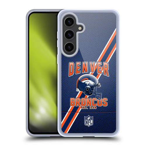 NFL Denver Broncos Logo Art Football Stripes Soft Gel Case for Samsung Galaxy S24+ 5G