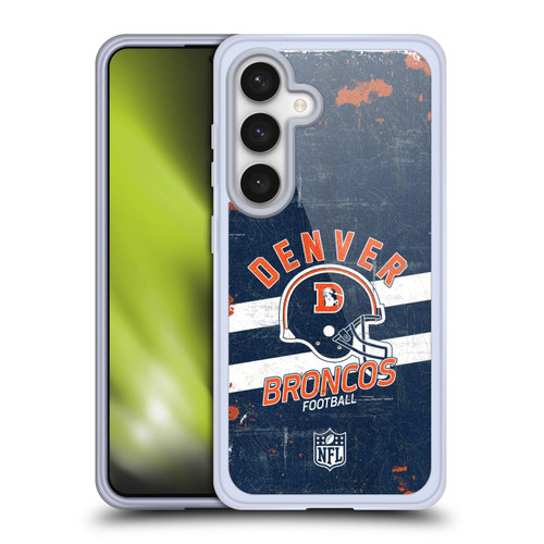 NFL Denver Broncos Logo Art Helmet Distressed Soft Gel Case for Samsung Galaxy S24 5G