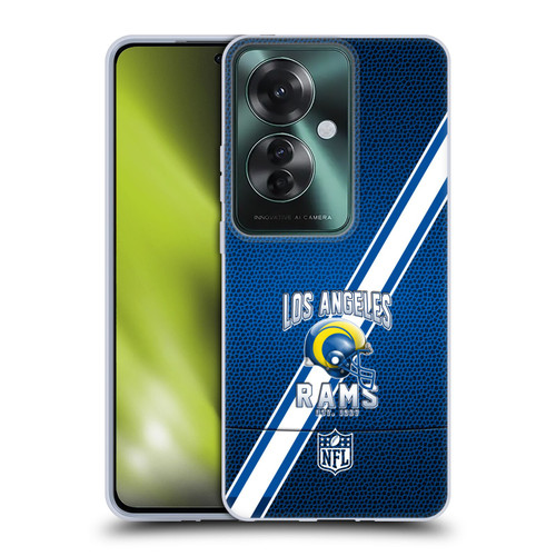 NFL Los Angeles Rams Logo Art Football Stripes 100th Soft Gel Case for OPPO Reno11 F 5G / F25 Pro 5G