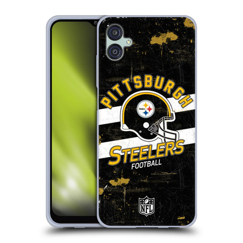 NFL Pittsburgh Steelers Logo Art Helmet Distressed Soft Gel Case for Samsung Galaxy M04 5G / A04e