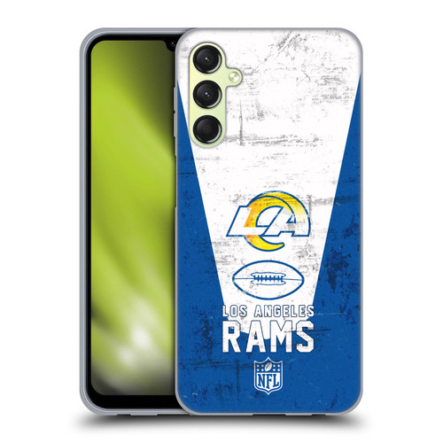 NFL Los Angeles Rams Logo Art Banner 100th Soft Gel Case for Samsung Galaxy A24 4G / M34 5G