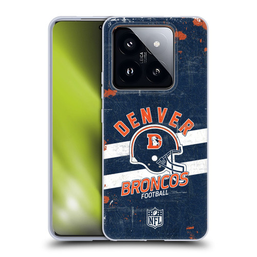 NFL Denver Broncos Logo Art Helmet Distressed Soft Gel Case for Xiaomi 14 Pro