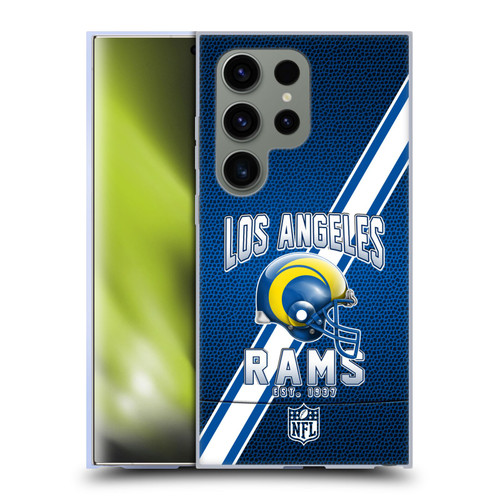 NFL Los Angeles Rams Logo Art Football Stripes 100th Soft Gel Case for Samsung Galaxy S24 Ultra 5G